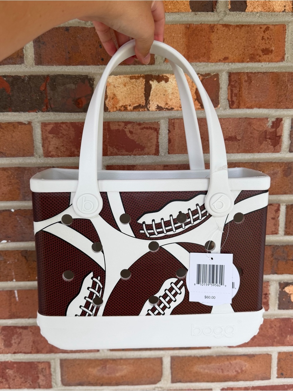 BOGG Bitty Bag Football Ltd Discontinued Tote with Clear Zip Pouch Team Spirit
